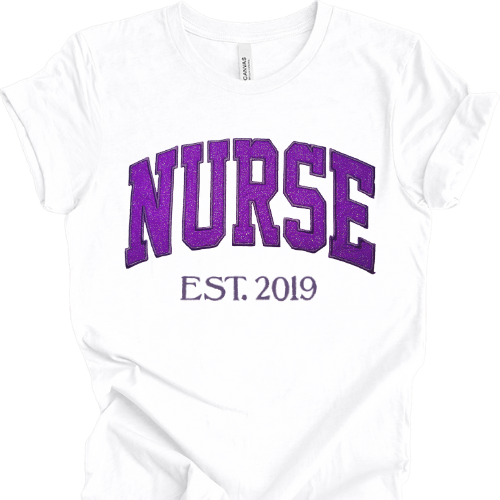 Purple Glitter NURSE T-Shirt