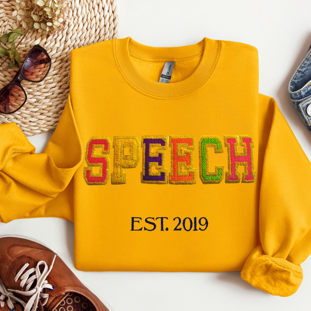 Faux Chenille Speech Therapy Sweatshirt