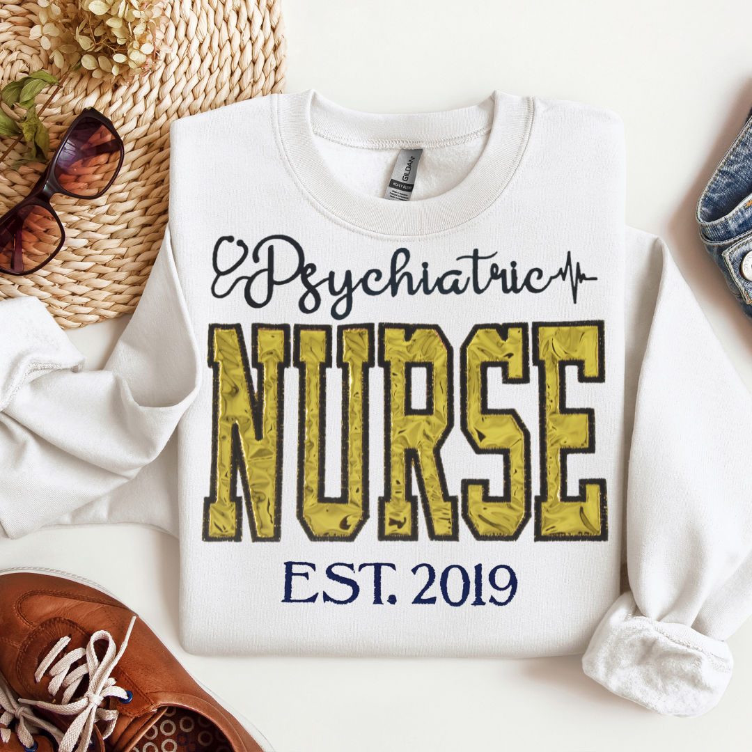Gold Metallic Psych Nurse Hoodie