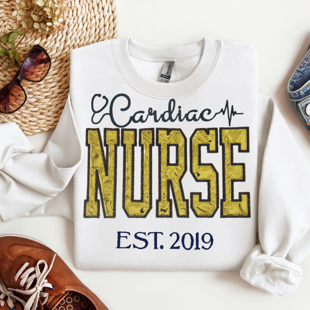 Gold Metallic Cardiac Nurse Hoodie