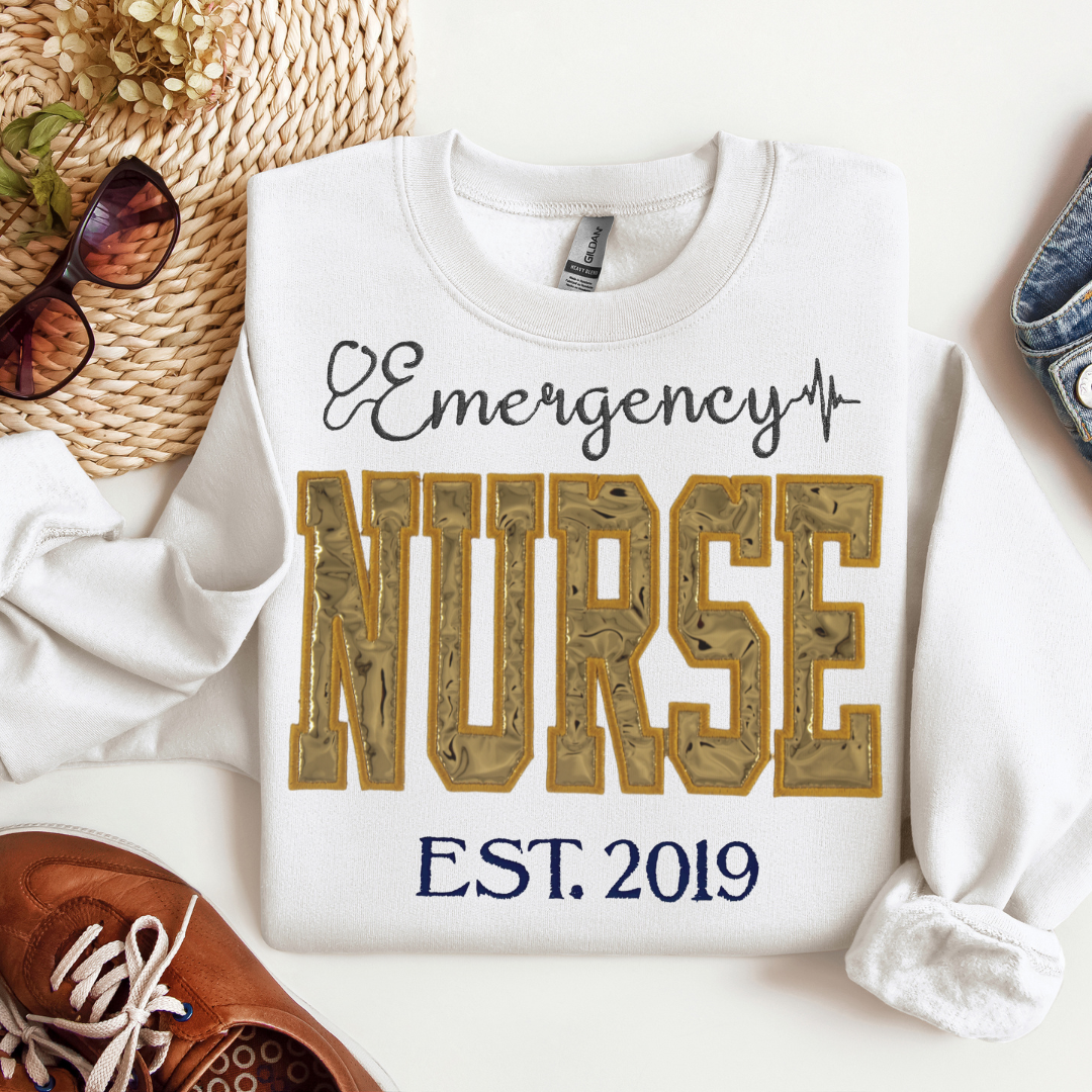 Gold Shiny Metallic Emergency Nurse