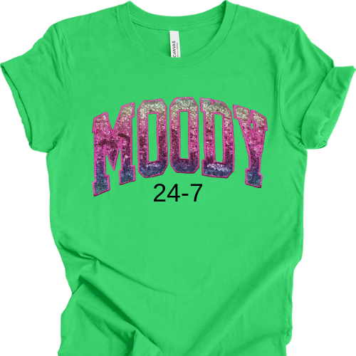 Sequin Rainbow MOODY Embroidered T-Shirt