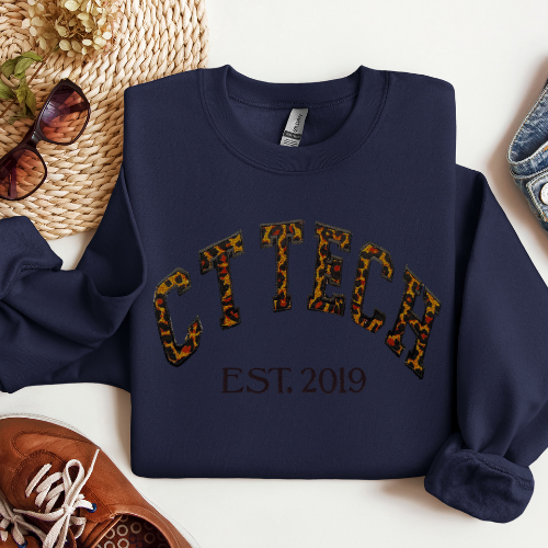 Leopard Print CT Tech Crewneck