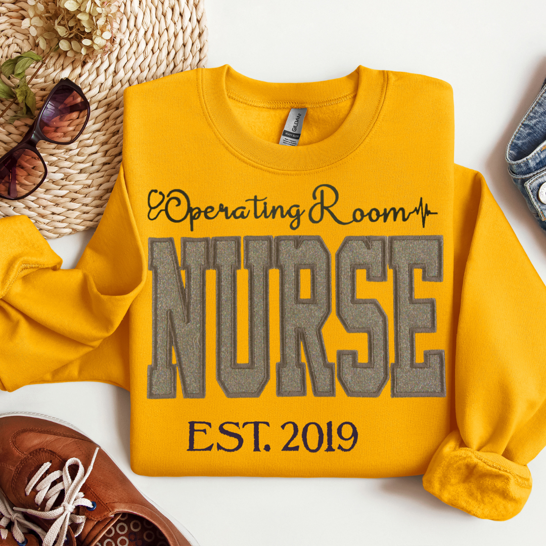 Grey Glitter Operating Room Nurse Hoodie