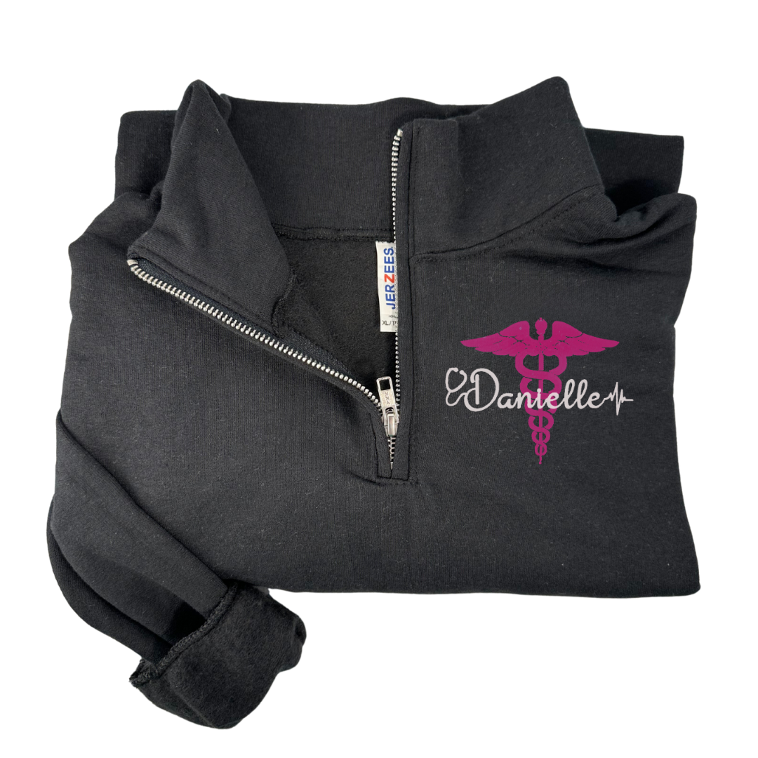 Embroidered 1/4 Zip Pullover