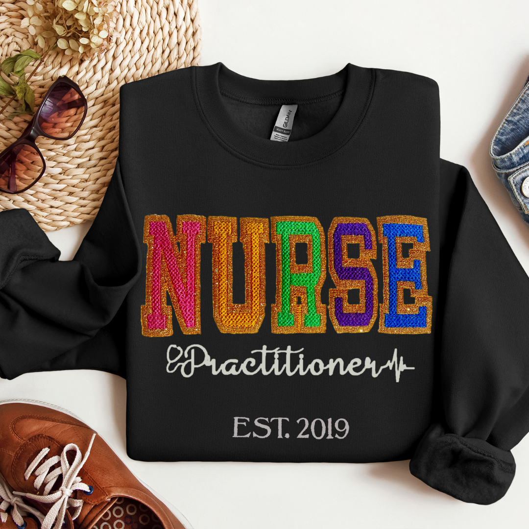 Faux Chenille Practitioner Embroidery Sweatshirt