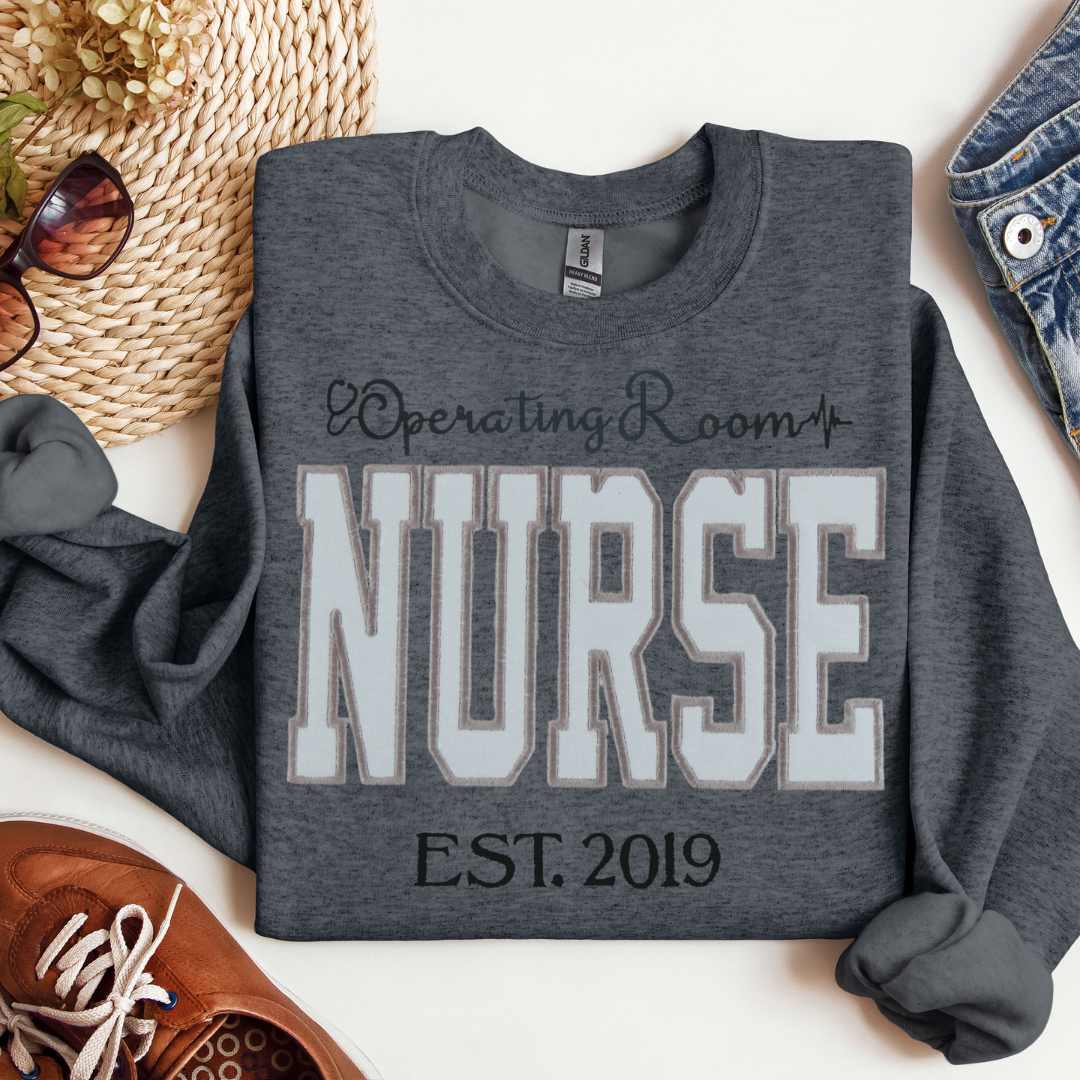 White Glitter OPERATING ROOM Nurse Sweatshirt