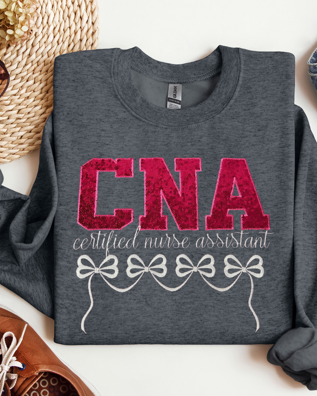 Sequin CNA Embroidery Bow