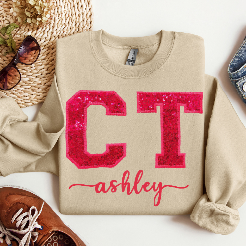 Sequin Name CT TECH Embroidery Crewneck
