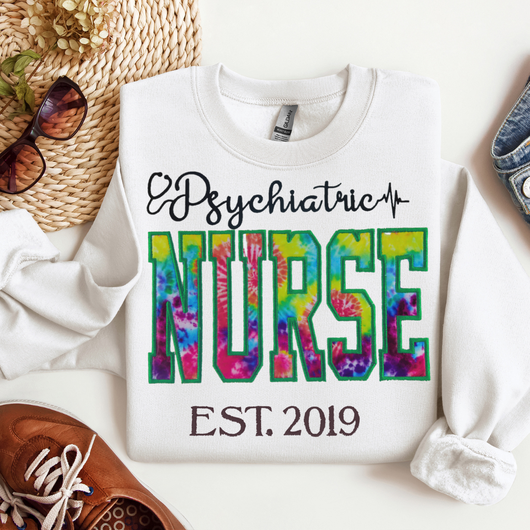 Tie Dye Psych Nurse Crewneck