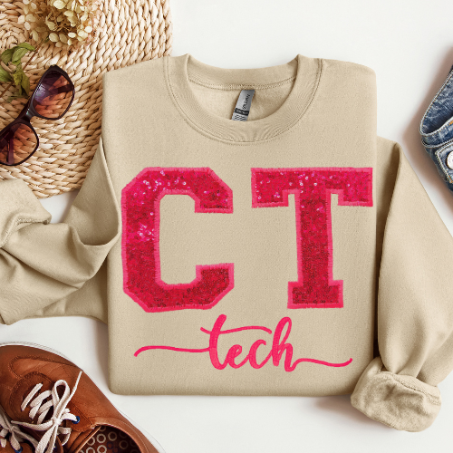 Sequin Glitter CT TECH Embroidery Crewneck