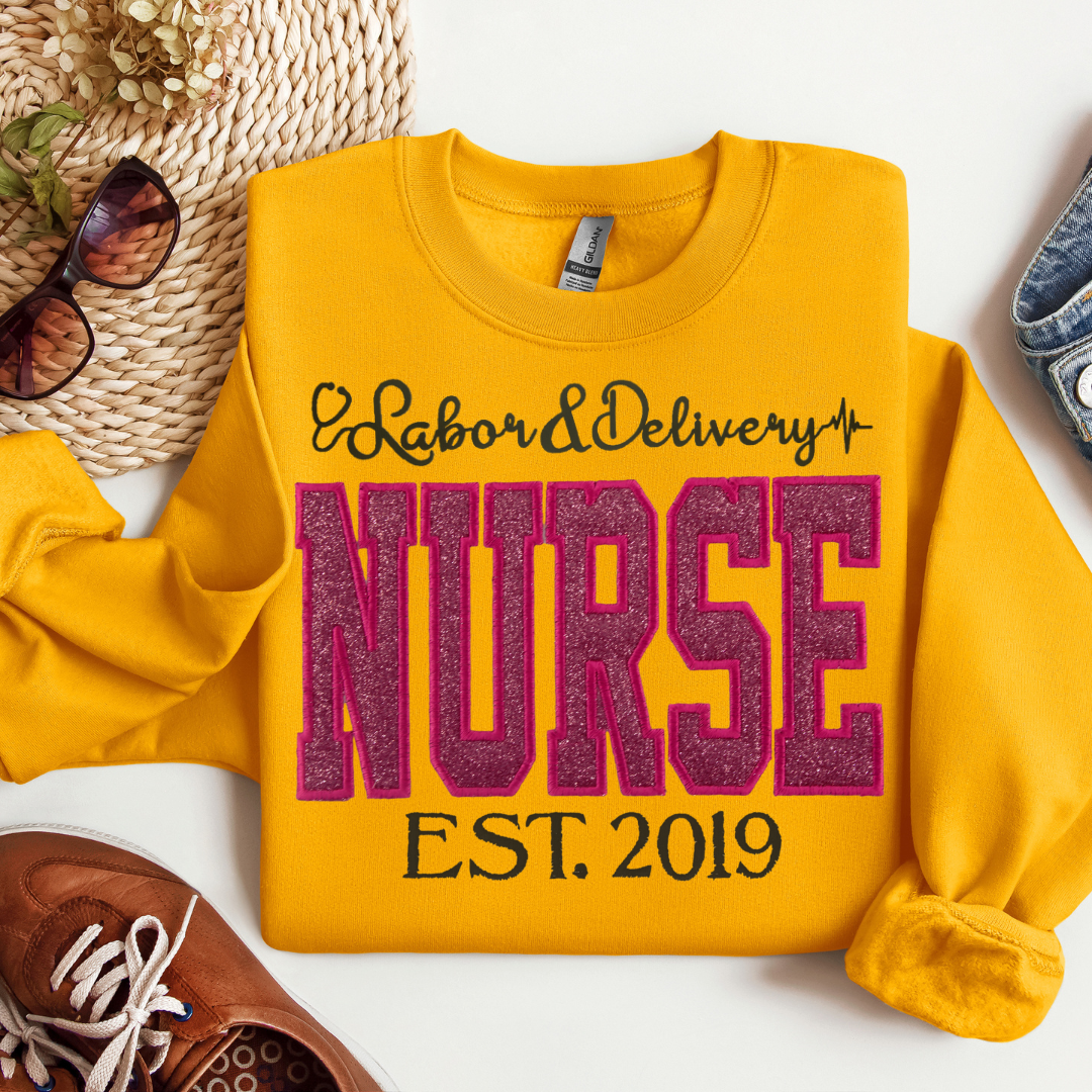 Pink Glitter L&D Nurse Hoodie