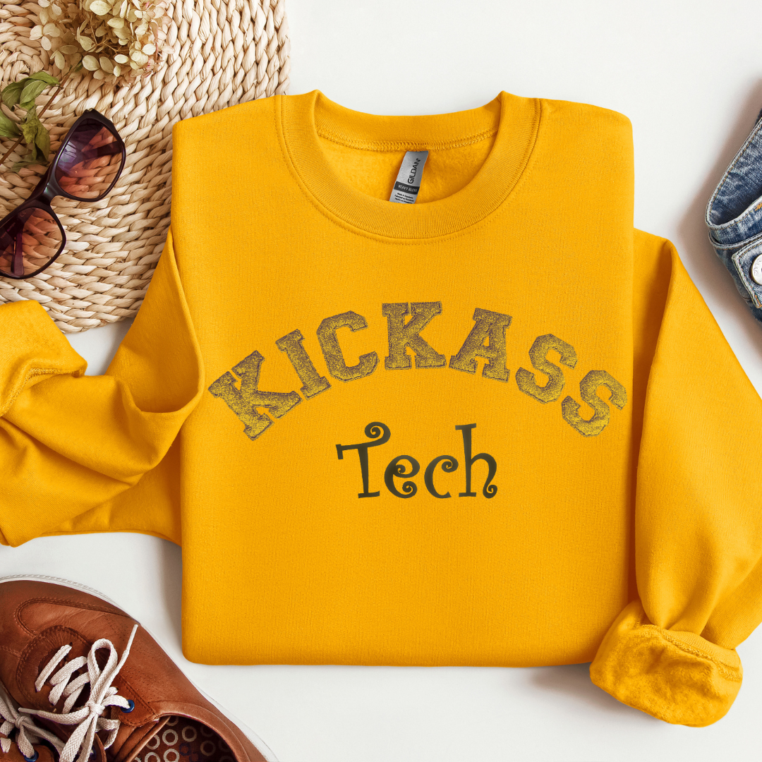Kickass Glitter Nurse Tech Crewneck