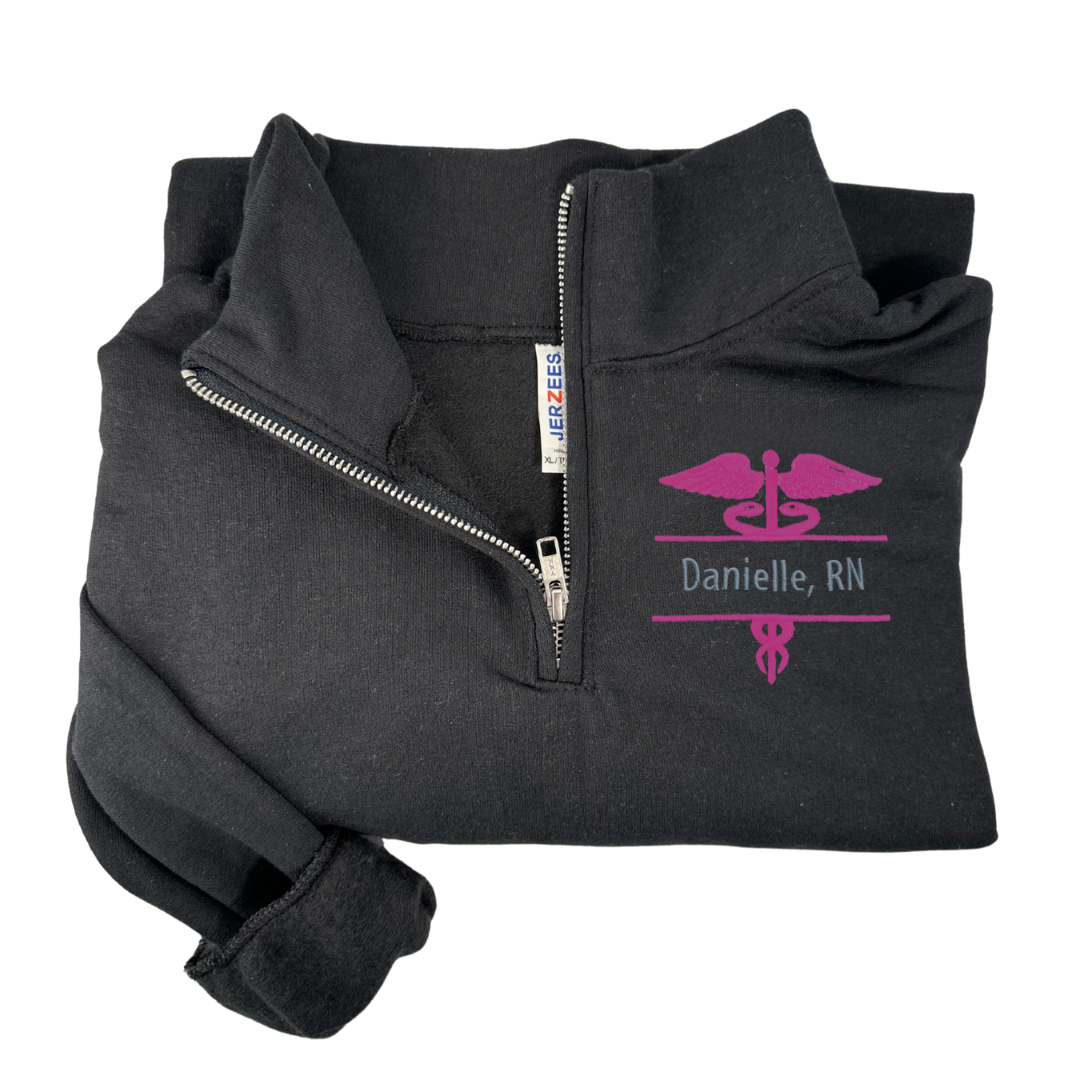 Split Caduceus Embroidery 1/4 Zip