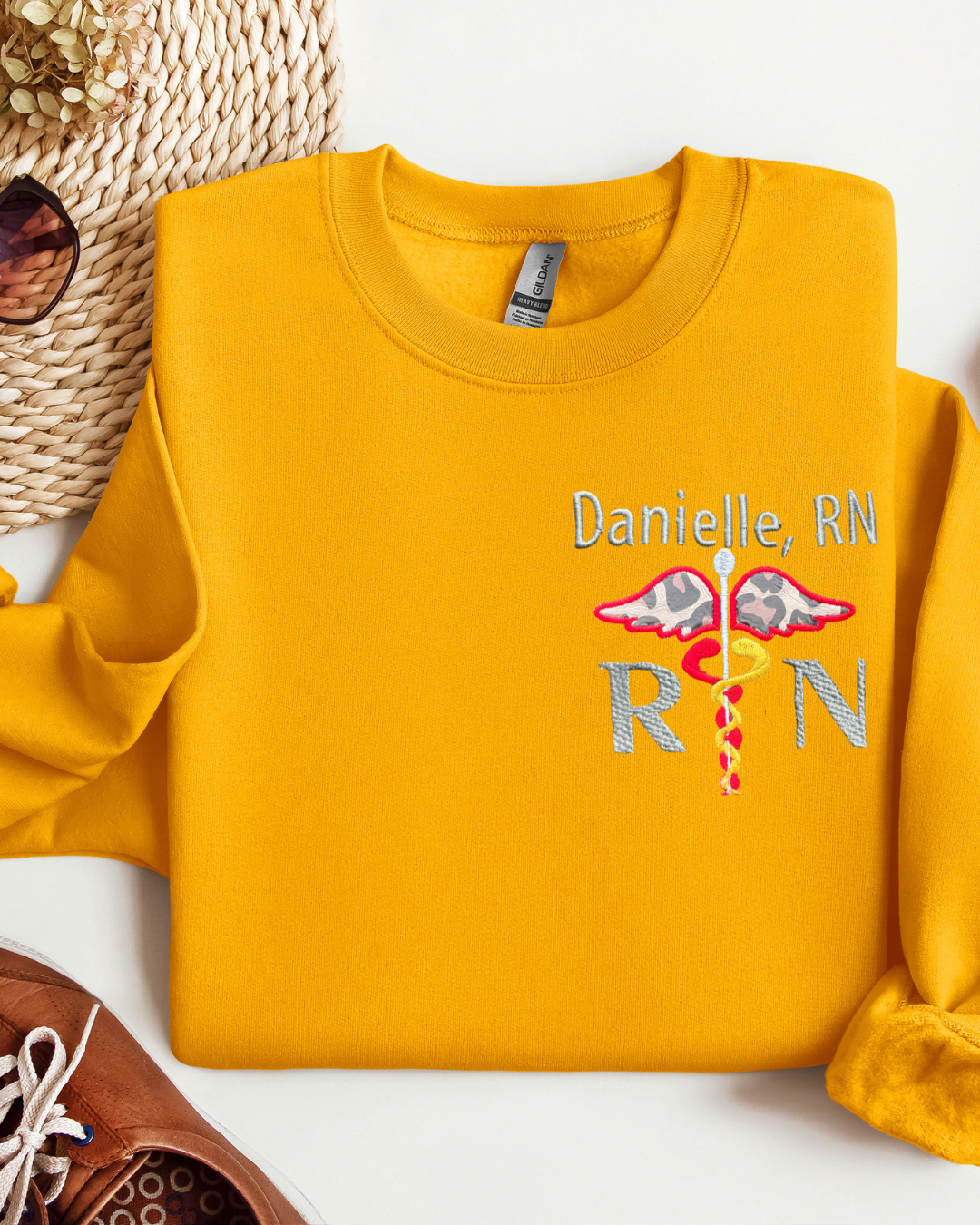 Leopard Print Sweatshirt Custom Embroidery