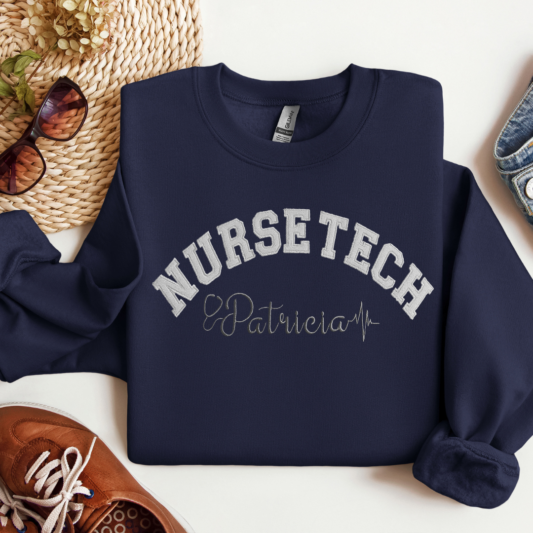 Glitter Nurse Tech Crewneck