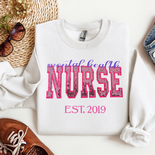 Sequin Psych Nurse Crewneck