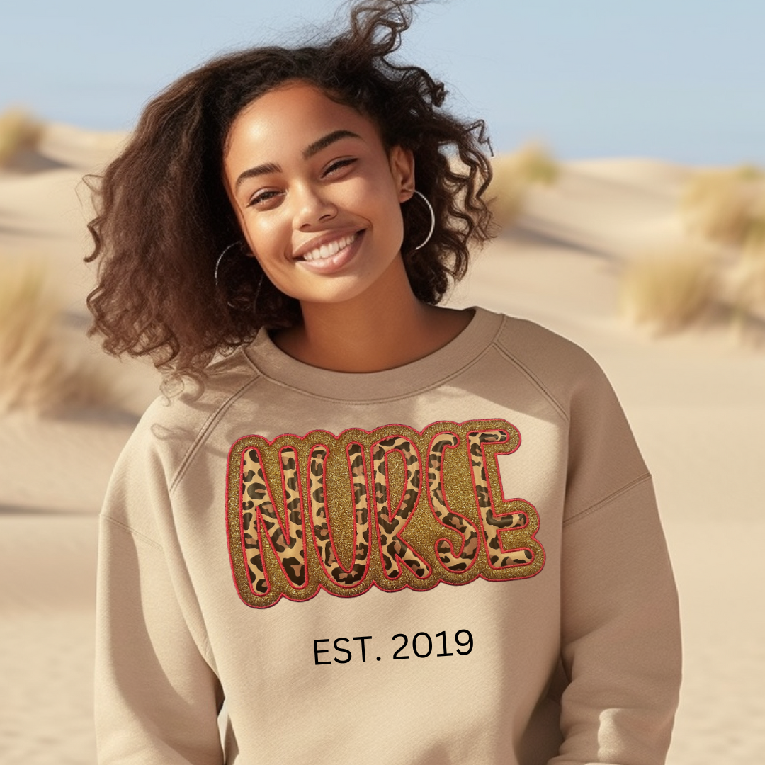 Double Glitter Leopard Crewneck