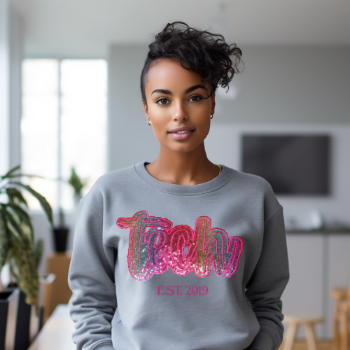 Sequin TECH Embroidery Crewneck