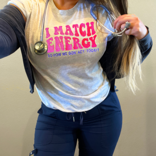 Matched Energy – Embroidered Tee