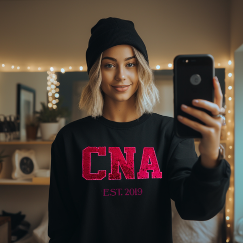Sequin Nurse Tech CNA T-shirt