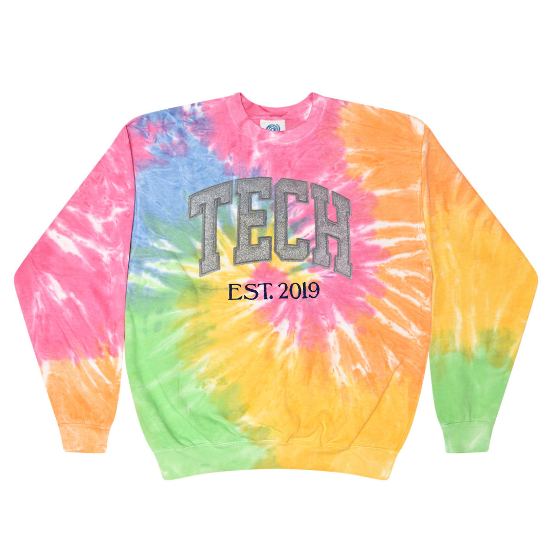 Gold Glitter Tech Tie Dye Sweatshirt