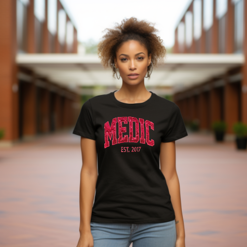 Sequin Embroidery Paramedic T-Shirt