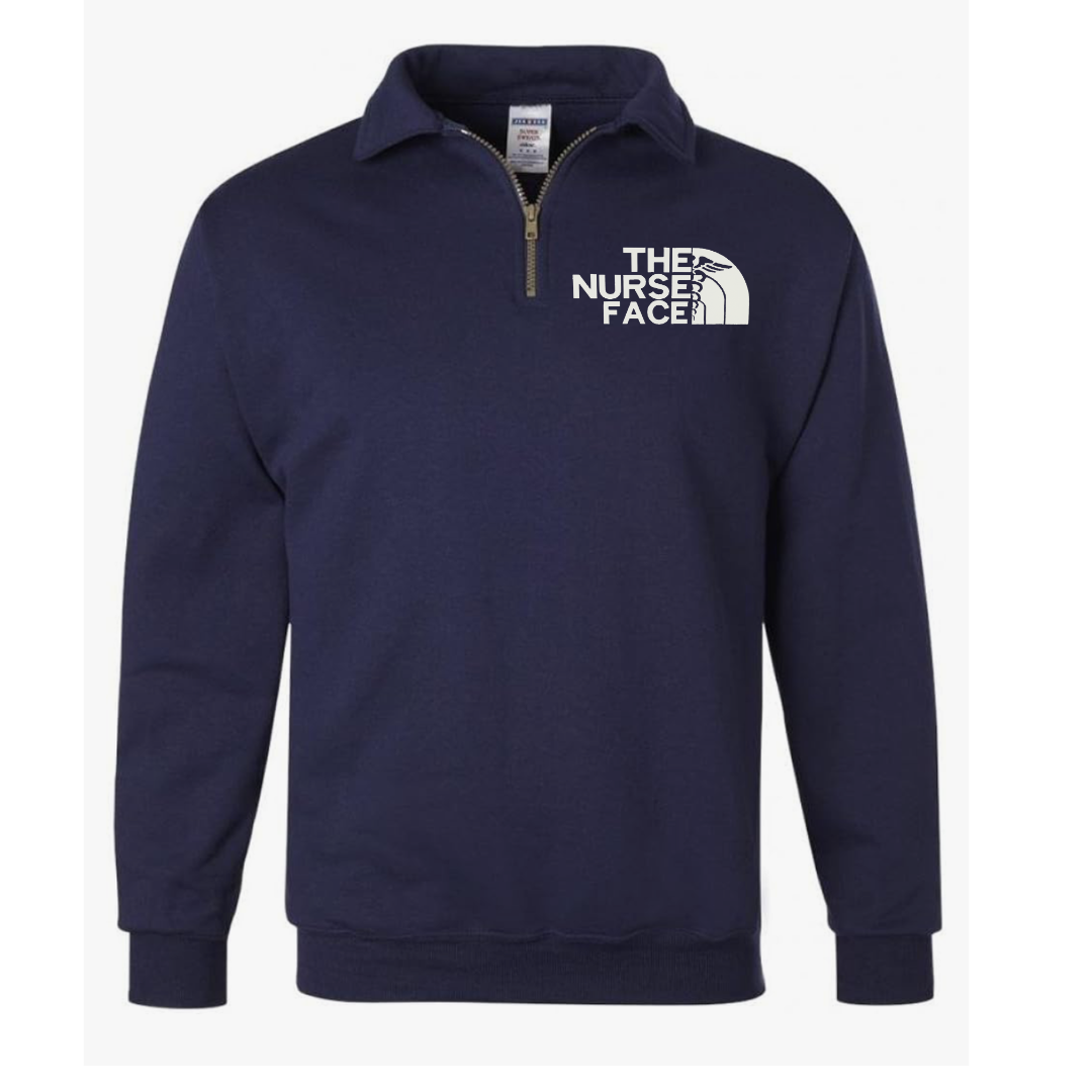 Embroidered NurseFACE 1/4 Zip Sweatshirt