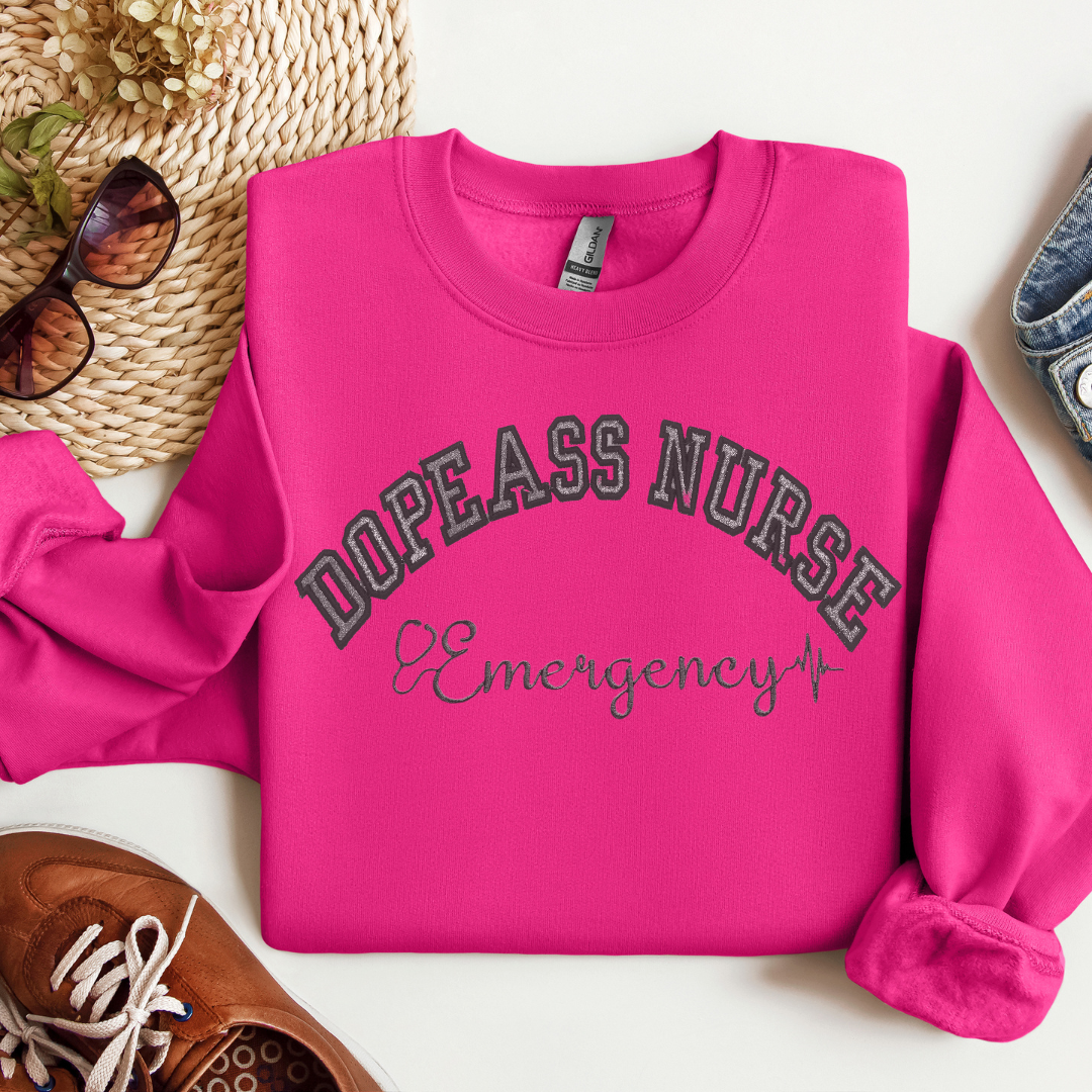 Glitter Dopeass ER Nurse Crewneck