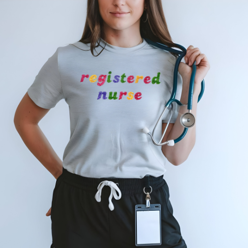 Colorful Registered Nurse T-shirt