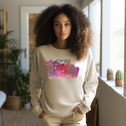 Sequin Glitter CT TECH Embroidery Crewneck
