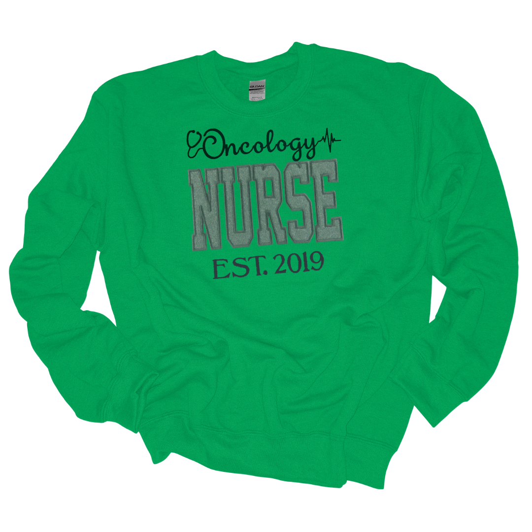 Grey Glitter Oncology Nurse Hoodie