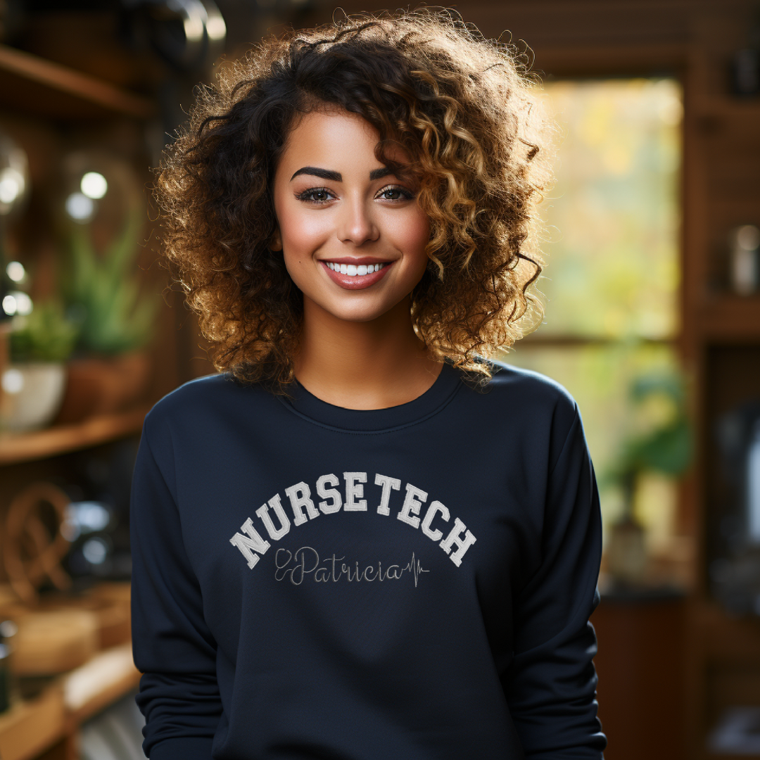 Glitter Nurse Tech Crewneck