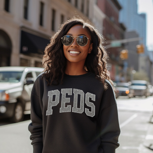 Glitter Pediatric Nurse Crewneck