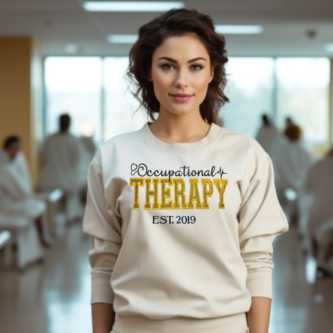 Glitter Occupational Therapy Embroidery Sweatshirt