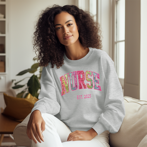 Sequin Rainbow Nurse Sweatshirt