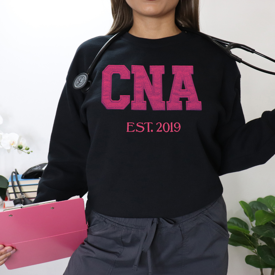 Glitter CNA Embroidery Crewneck