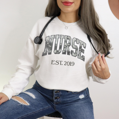 Silver Metallic Embroidery Crewneck