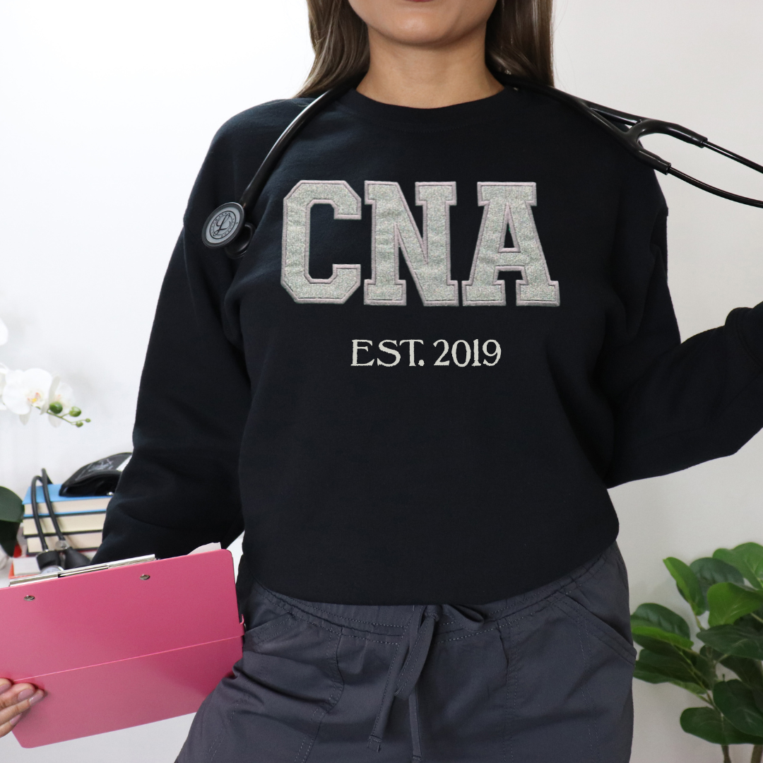 Glitter CNA Embroidery Crewneck