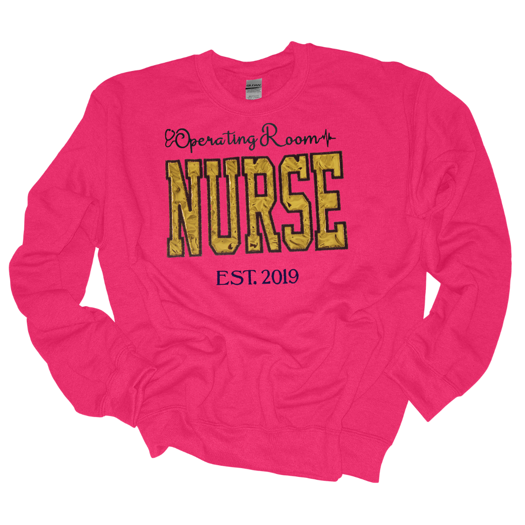 Gold Metallic OR Nurse Crewneck