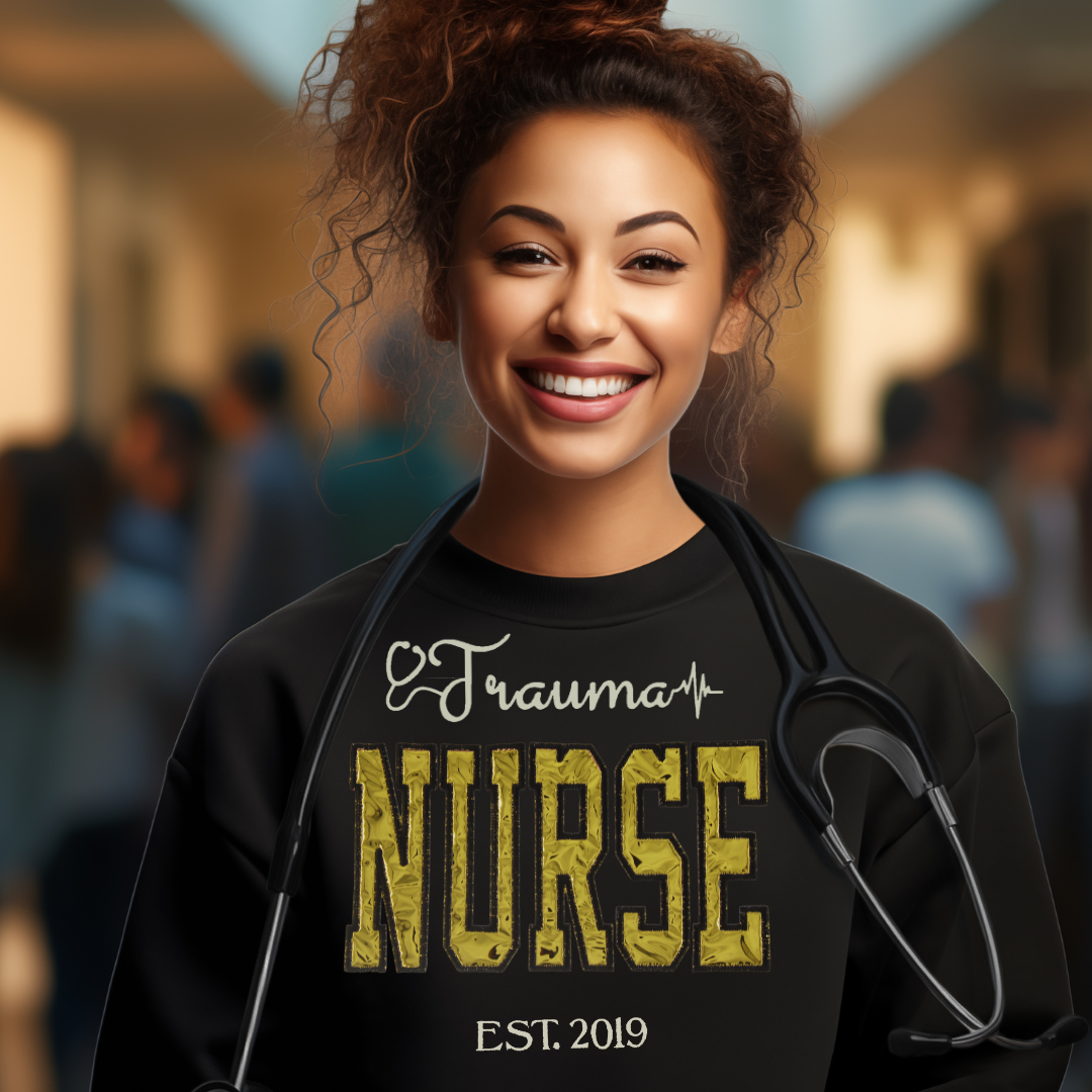 Metallic Trauma Nurse Crewneck