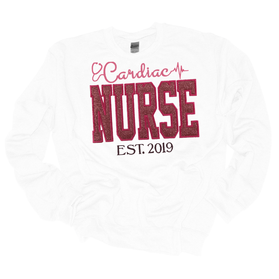 Pink Glitter Cardiac Nurse Hoodie