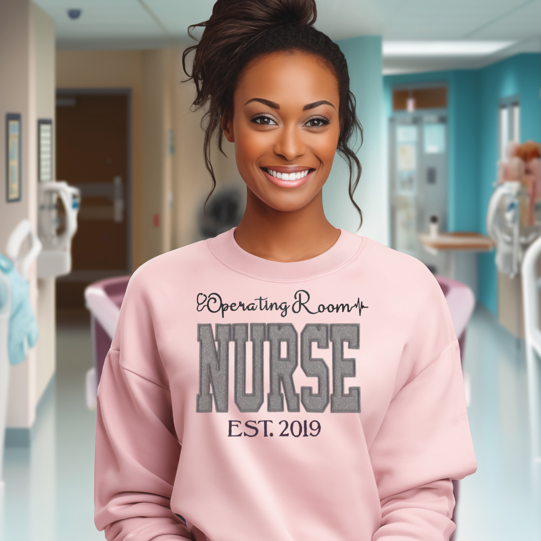 Grey Glitter Operating Room Nurse Hoodie