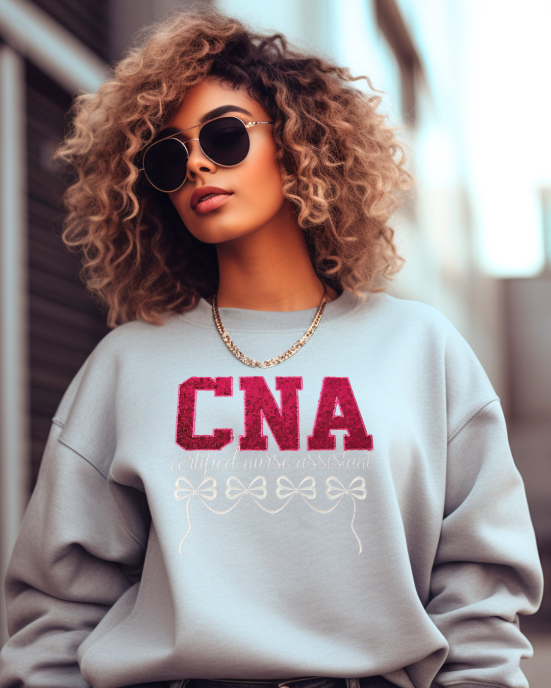 Sequin CNA Embroidery Bow