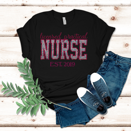 Sequin Licensed Practical NURSE T-Shirt