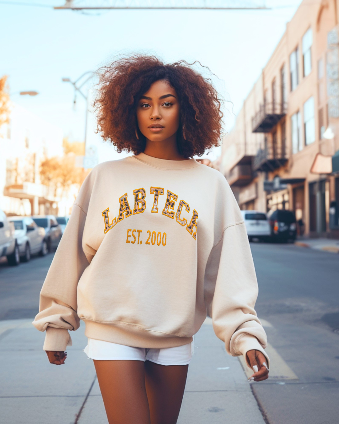 Leopard Lab Tech Crewneck