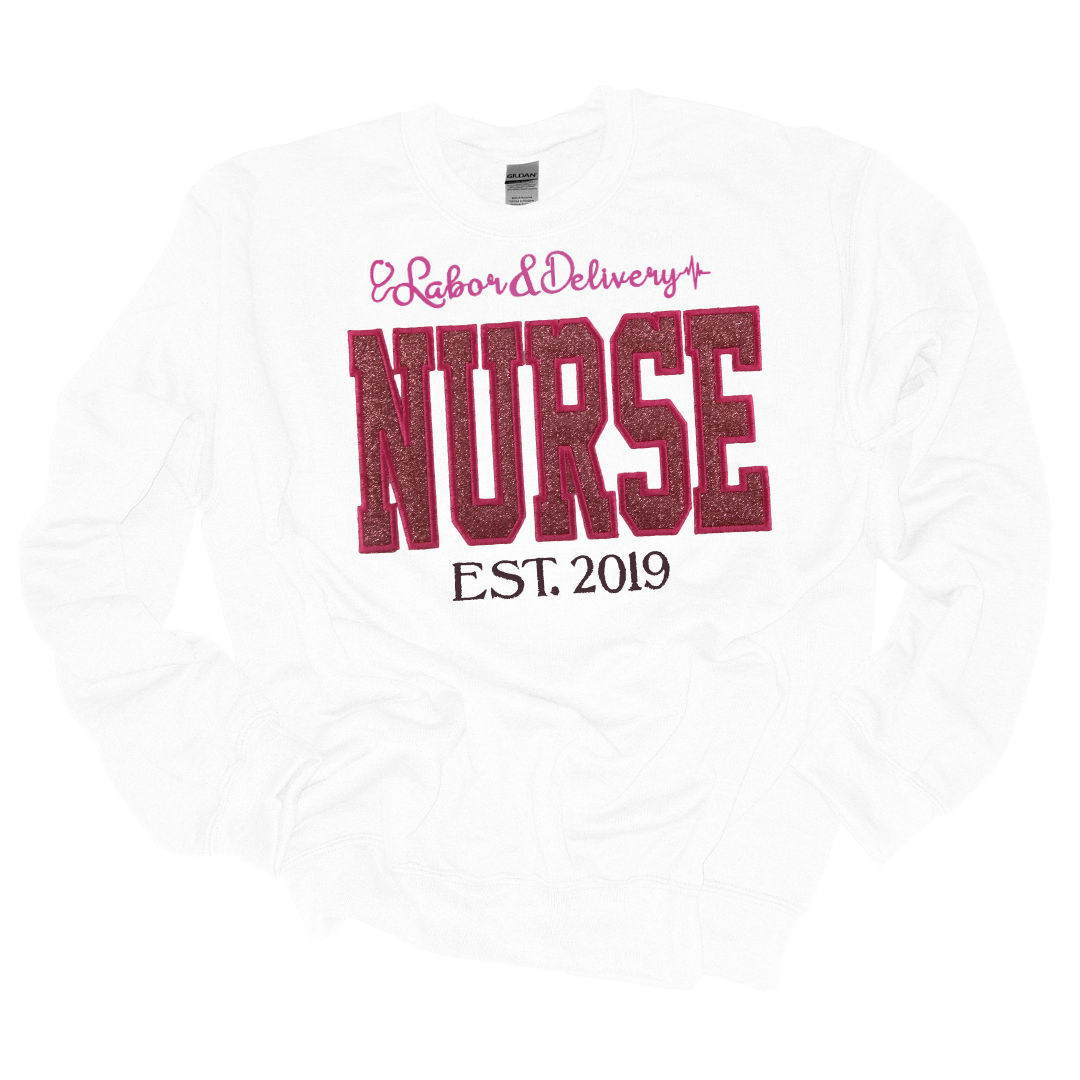 Pink Glitter L&D Nurse Hoodie
