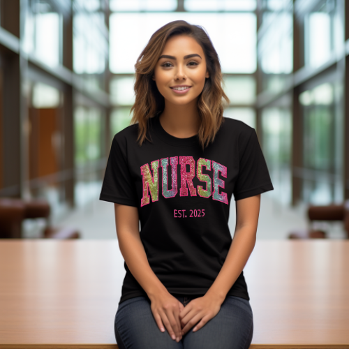 Sequin Rainbow NURSE T-Shirt