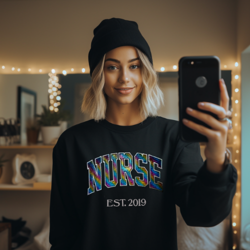 Swirly Glitter Embroidery Crewneck