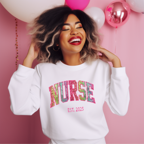 Sequin Rainbow Nurse Sweatshirt